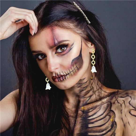 WOWORAMA Ghost BOO Earrings | Cute White Halloween Jewelry. - Picture 6 of 6